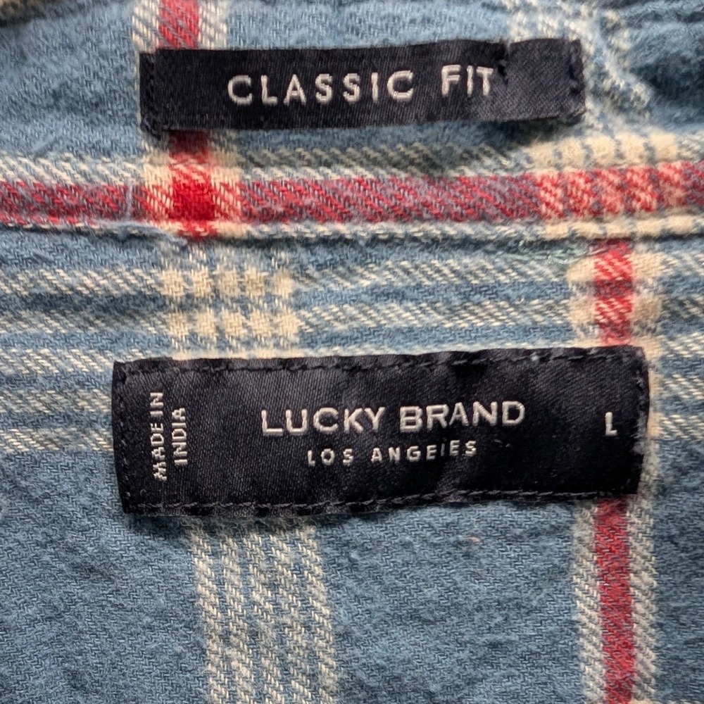 Lucky Brand Flannel Button Down 100% Cotton Classic Fit 7MS4002 - Large - Picture 4 of 8